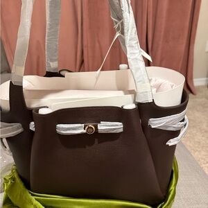 Tory Burch Dark Brown Leather Tote